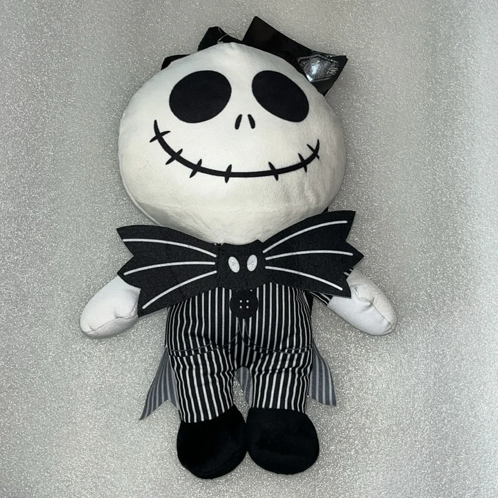 🆕 Jack Skellington Backpack Mini Nightmare  Before Christmas Stuffed Plush Zip